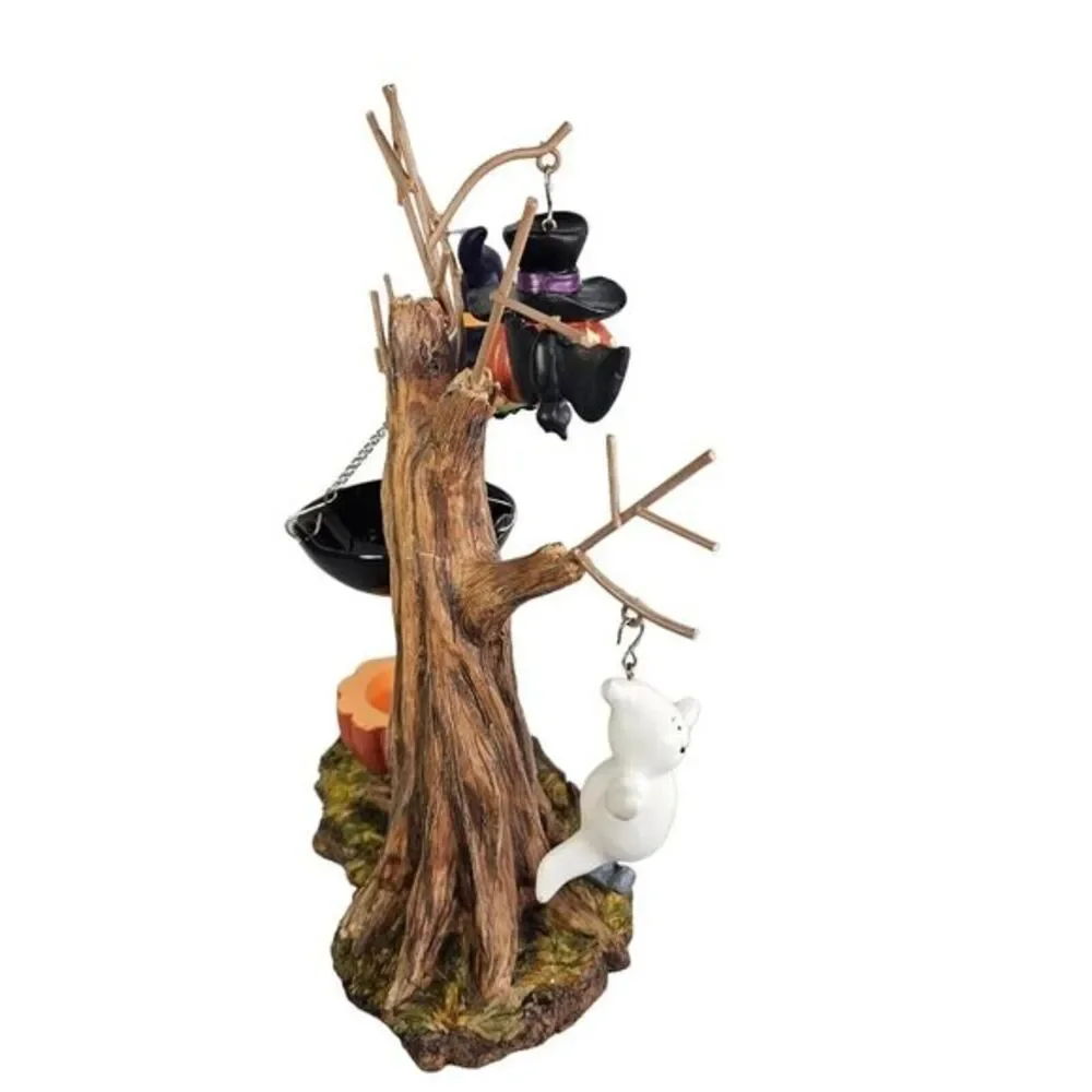 Yankee Candle Halloween Haunted Tree Tart Wax Warmer RARE Witch Ghost Bat Spooky